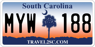 SC license plate MYW188