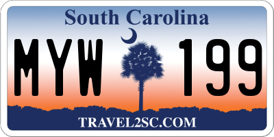 SC license plate MYW199