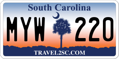 SC license plate MYW220