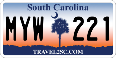 SC license plate MYW221