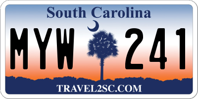 SC license plate MYW241