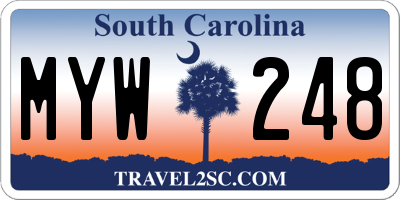 SC license plate MYW248
