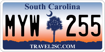 SC license plate MYW255