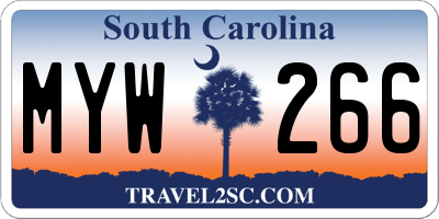 SC license plate MYW266