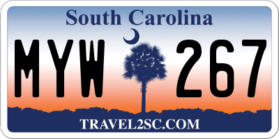 SC license plate MYW267