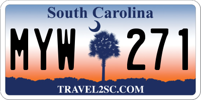 SC license plate MYW271