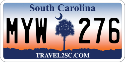SC license plate MYW276