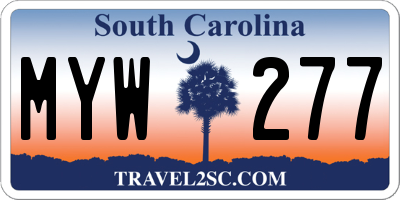 SC license plate MYW277
