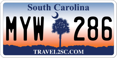 SC license plate MYW286