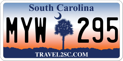 SC license plate MYW295