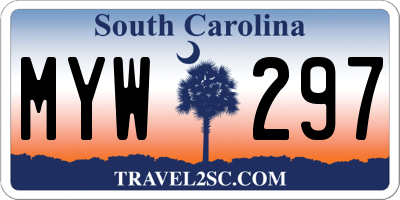 SC license plate MYW297