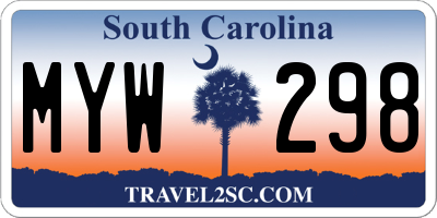 SC license plate MYW298