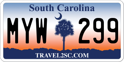 SC license plate MYW299