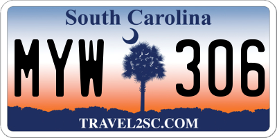 SC license plate MYW306
