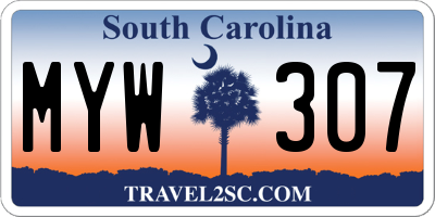SC license plate MYW307