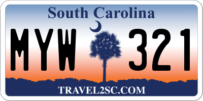 SC license plate MYW321