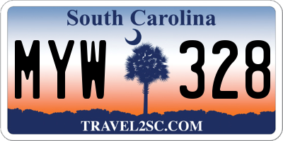 SC license plate MYW328