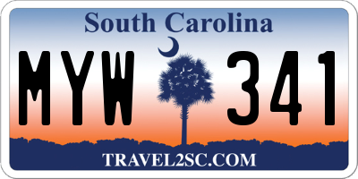 SC license plate MYW341