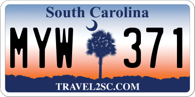 SC license plate MYW371