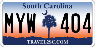 SC license plate MYW404