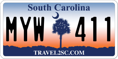 SC license plate MYW411