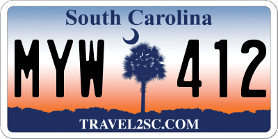 SC license plate MYW412