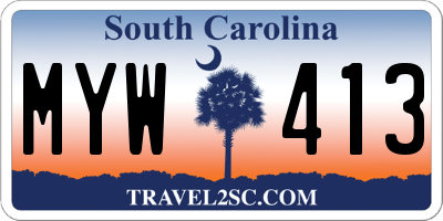 SC license plate MYW413