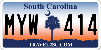 SC license plate MYW414