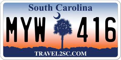 SC license plate MYW416