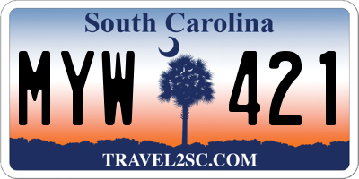 SC license plate MYW421