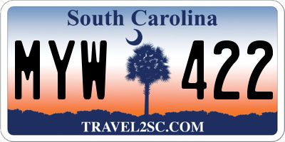 SC license plate MYW422