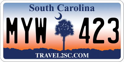 SC license plate MYW423