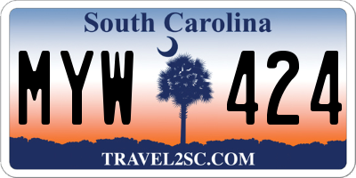 SC license plate MYW424