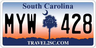 SC license plate MYW428