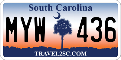 SC license plate MYW436