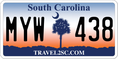 SC license plate MYW438