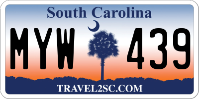 SC license plate MYW439