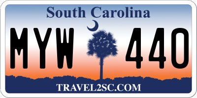SC license plate MYW440