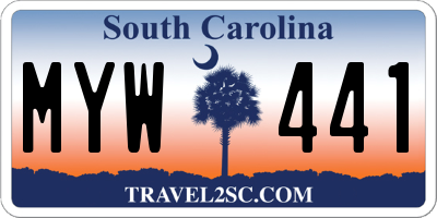 SC license plate MYW441