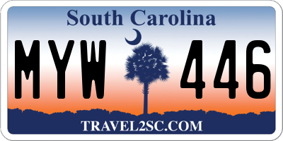 SC license plate MYW446