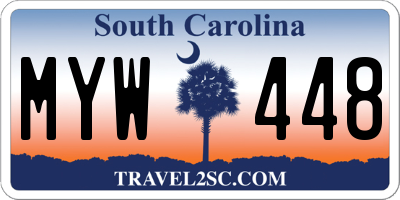 SC license plate MYW448