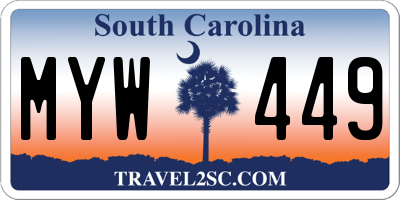 SC license plate MYW449