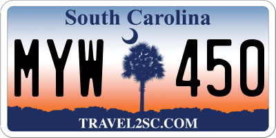 SC license plate MYW450