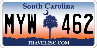 SC license plate MYW462