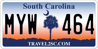 SC license plate MYW464