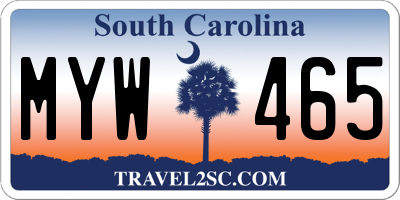 SC license plate MYW465