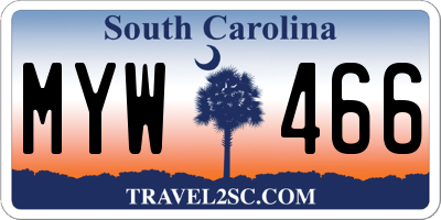 SC license plate MYW466