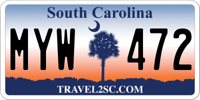 SC license plate MYW472