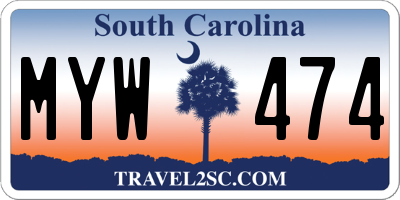 SC license plate MYW474