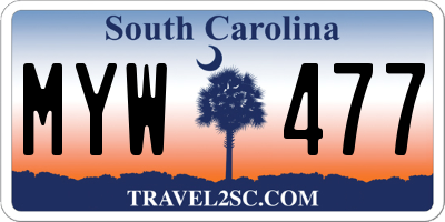 SC license plate MYW477